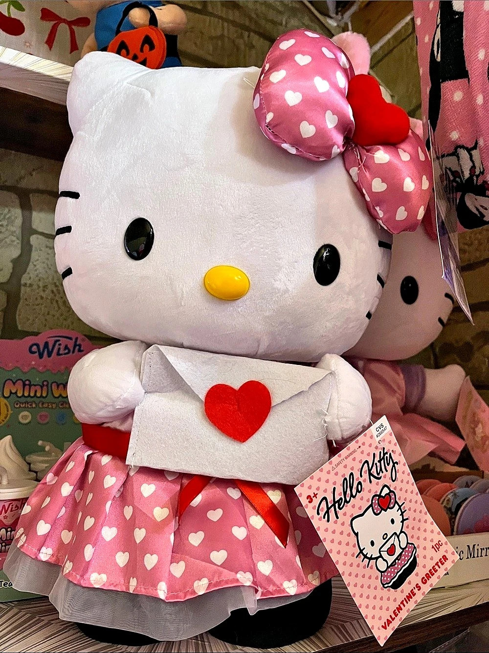 Sanrio Hello Kitty Valentine's Greeter Plush Pink & White NWT